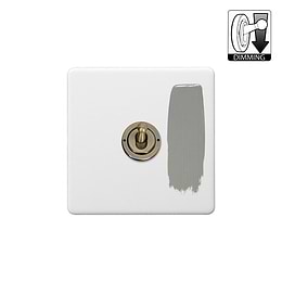 Soho Lighting Primed Paintable 1 Gang Dimming Toggle Switch with Antique Brass Switch
