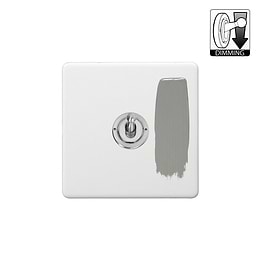 Soho Lighting Primed Paintable 1 Gang Dimming Toggle Switch with Brushed Chrome Switch