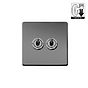Black Nickel 2 Gang Dimming Toggle Switch
