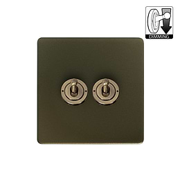 Bronze 2 Gang Dimming Toggle Switch
