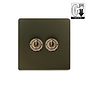 Bronze 2 Gang Dimming Toggle Switch
