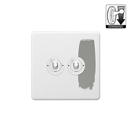 Soho Lighting Primed Paintable 2 Gang Dimming Toggle Switch with White Switch