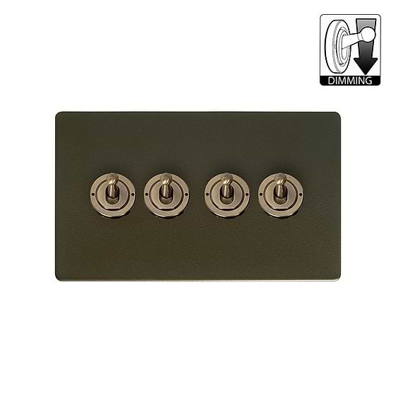 Bronze 4 Gang Dimming Toggle Switch
