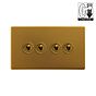 Antique Gold 4 Gang Dimming Toggle Switch
