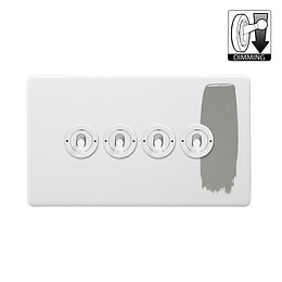 Soho Lighting Primed Paintable 4 Gang Dimming Toggle Switch with White Switch