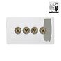 Soho Lighting Primed Paintable 4 Gang Dimming Toggle Switch with Antique Brass Switch