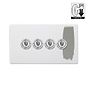 Soho Lighting Primed Paintable 4 Gang Dimming Toggle Switch with Brushed Chrome Switch