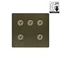 Soho Lighting Bronze 5 Gang Dimming Toggle Switch