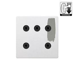 Soho Lighting Primed Paintable 5 Gang Dimming Toggle Switch with Matt Black Switch