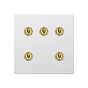 Soho Lighting Primed Paintable 5 Gang Dimming Toggle Switch with Brushed Brass Switch