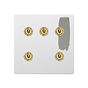 Soho Lighting Primed Paintable 5 Gang Dimming Toggle Switch with Brushed Brass Switch