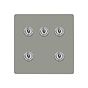 Soho Lighting Primed Paintable 5 Gang Dimming Toggle Switch with Brushed Chrome Switch