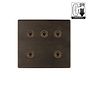 Soho Lighting Vintage Brass 5 Gang Dimming Toggle Switch