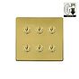 Soho Lighting Brushed Brass 6 Gang Dimming Toggle Switch