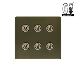 Bronze 6 Gang Dimming Toggle Switch
