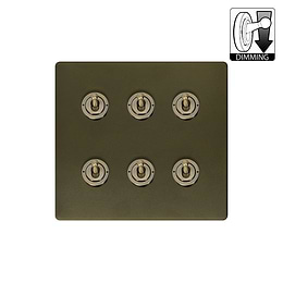 Soho Lighting Bronze 6 Gang Dimming Toggle Switch