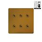 Antique Gold 6 Gang Dimming Toggle Switch
