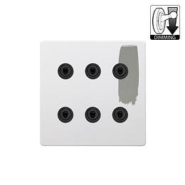 Soho Lighting Primed Paintable 6 Gang Dimming Toggle Switch with Matt Black Switch