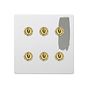 Soho Lighting Primed Paintable 6 Gang Dimming Toggle Switch with Brushed Brass Switch