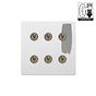 Soho Lighting Primed Paintable 6 Gang Dimming Toggle Switch with Antique Brass Switch
