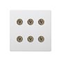Soho Lighting Primed Paintable 6 Gang Dimming Toggle Switch with Antique Brass Switch