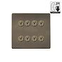Antique Brass 8 Gang Dimming Toggle Switch
