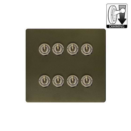 Bronze 8 Gang Dimming Toggle Switch

