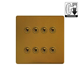 Antique Gold 8 Gang Dimming Toggle Switch
