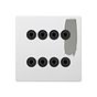 Soho Lighting Primed Paintable 8 Gang Dimming Toggle Switch with Matt Black Switch
