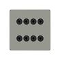 Soho Lighting Primed Paintable 8 Gang Dimming Toggle Switch with Matt Black Switch