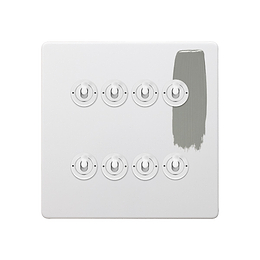 Soho Lighting Primed Paintable 8 Gang Dimming Toggle Switch with White Switch