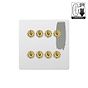 Soho Lighting Primed Paintable 8 Gang Dimming Toggle Switch with Brushed Brass Switch