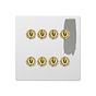 Soho Lighting Primed Paintable 8 Gang Dimming Toggle Switch with Brushed Brass Switch