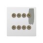 Soho Lighting Primed Paintable 8 Gang Dimming Toggle Switch with Antique Brass Switch