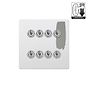 Soho Lighting Primed Paintable 8 Gang Dimming Toggle Switch with Brushed Chrome Switch