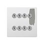 Soho Lighting Primed Paintable 8 Gang Dimming Toggle Switch with Brushed Chrome Switch