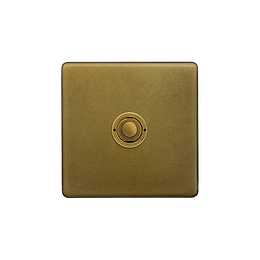 Soho Lighting Old Brass 1 Gang 6A 2 Way Push Button Switch
