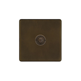 Soho Lighting Vintage Brass 1 Gang 6A 2 Way Push Button Switch