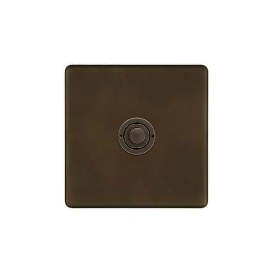 Soho Lighting Vintage Brass 1 Gang 6A 2 Way Push Button Switch