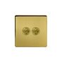 Soho Lighting Brushed Brass 2 Gang 6A 2 Way Push Button Switch