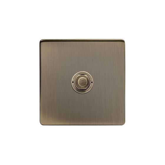 Soho Lighting Antique Brass 1 Gang 6A 2 Way Retractive Push Button Switch