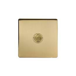 Soho Lighting Brushed Brass 1 Gang 6A 2 Way Retractive Push Button Switch