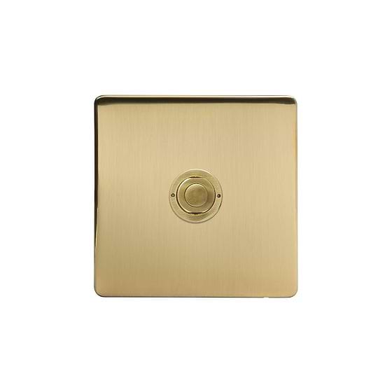 Soho Lighting Brushed Brass 1 Gang 6A 2 Way Retractive Push Button Switch