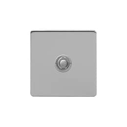Soho Lighting Brushed Chrome 1 Gang 6A 2 Way Retractive Push Button Switch