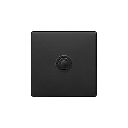 Soho Lighting Matt Black 1 Gang 6A 2 Way Retractive Push Button Switch
