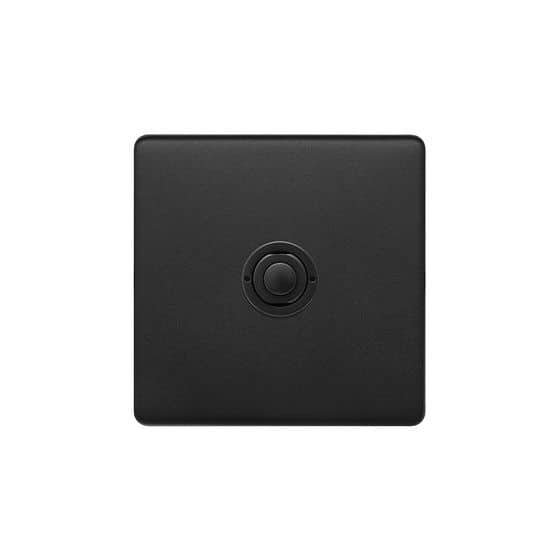 Soho Lighting Matt Black 1 Gang 6A 2 Way Retractive Push Button Switch