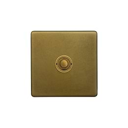 Soho Lighting Old Brass 1 Gang 6A 2 Way Retractive Push Button Switch