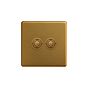 Soho Lighting Antique Gold 2 Gang 6A 2 Way Retractive Push Button Switch