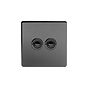 Soho Lighting Black Nickel 2 Gang 6A 2 Way Retractive Push Button Switch