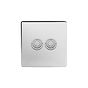 Soho Lighting Polished Chrome 2 Gang 6A 2 Way Retractive Push Button Switch